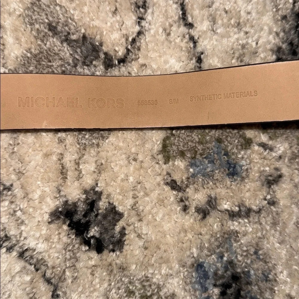 Michael Kors White and Taupe Monogram Crossbody Belt Bag